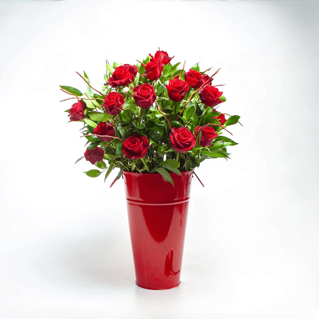 باکس گل رز قرمز هلندی (۲۰ شاخه) - مدل کلاسیک