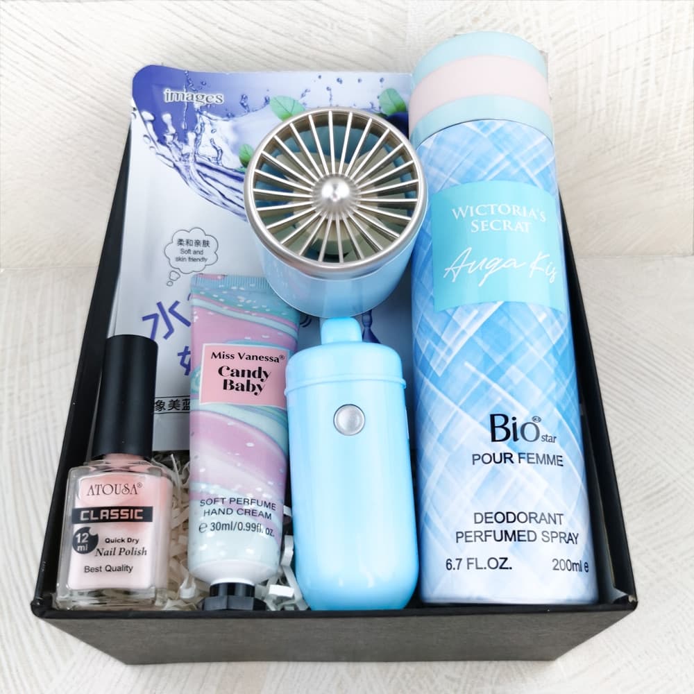 Women's Beauty & Care Gift Box (Pink Edition) - With Mini Fan