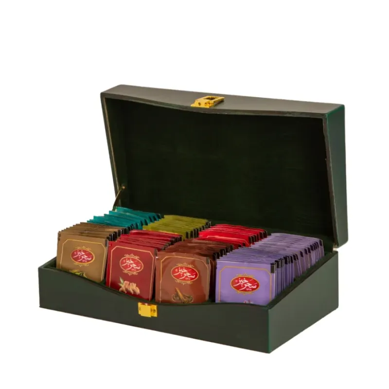 Saharkhiz Deluxe Wooden Tea Chest - 64 Flavored Teabags