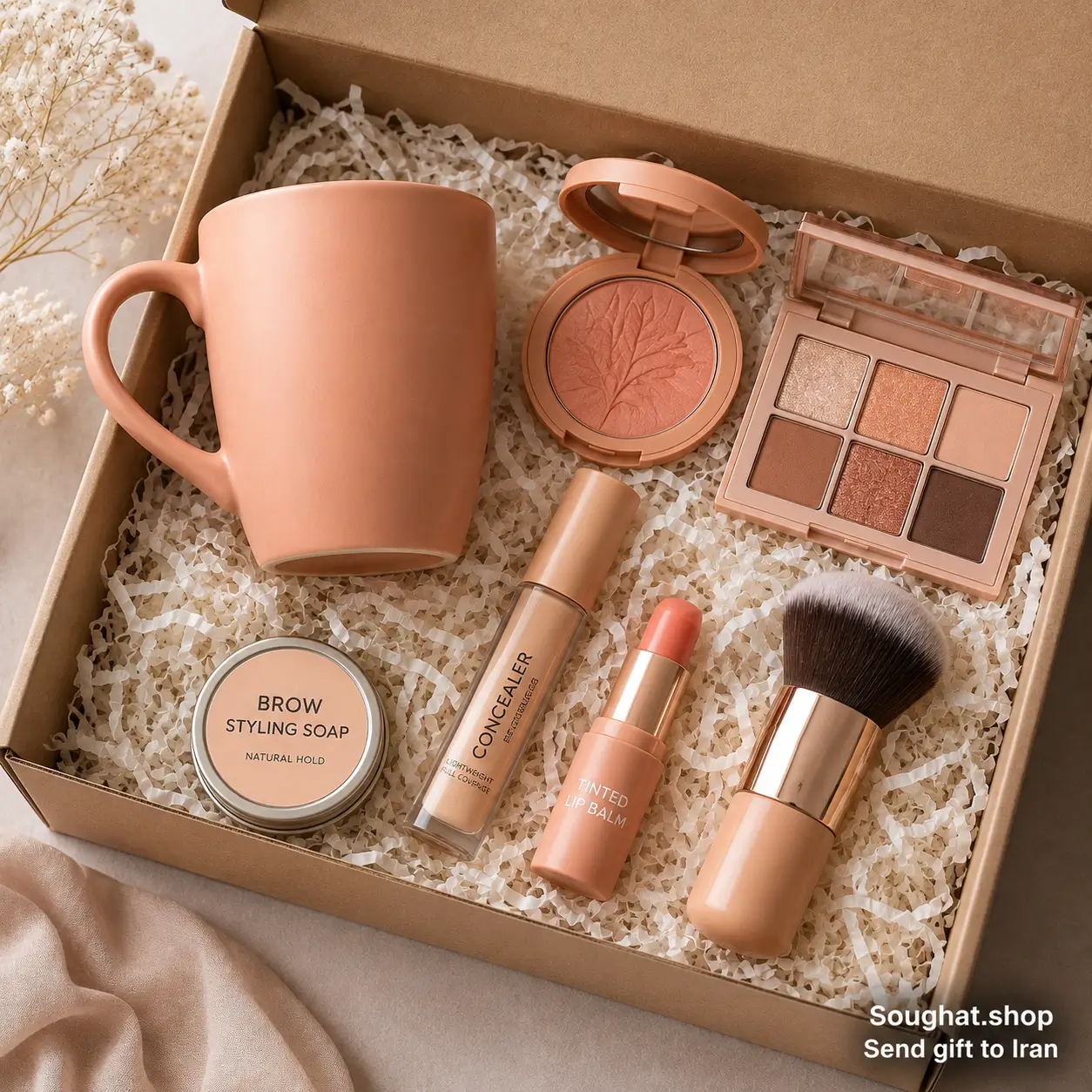Soft Peach Makeup & Mug Gift Pack